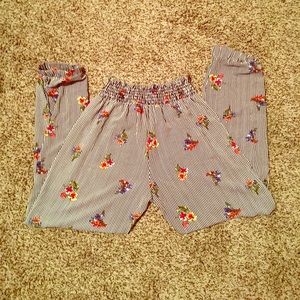 Stripe/Floral Joggers